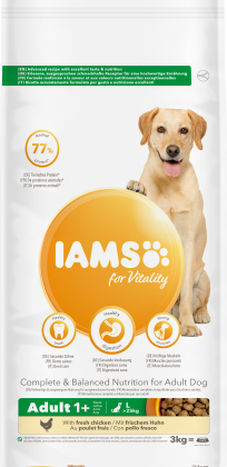 IAMS für Vitality Trockenfutter mit frischem Huhn für ausgewachsene Hunde großer Rassen