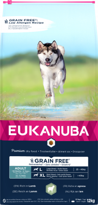 EUKANUBA Grain Free* Hundefutter für ausgewachsene Hunde großer Rassen mit viel Lamm
